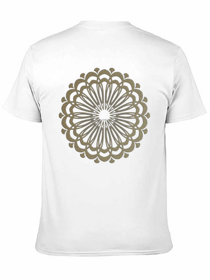 Camiseta Negra con Diseño Mandala Dorado