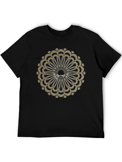 Camiseta Negra con Diseño Mandala Dorado