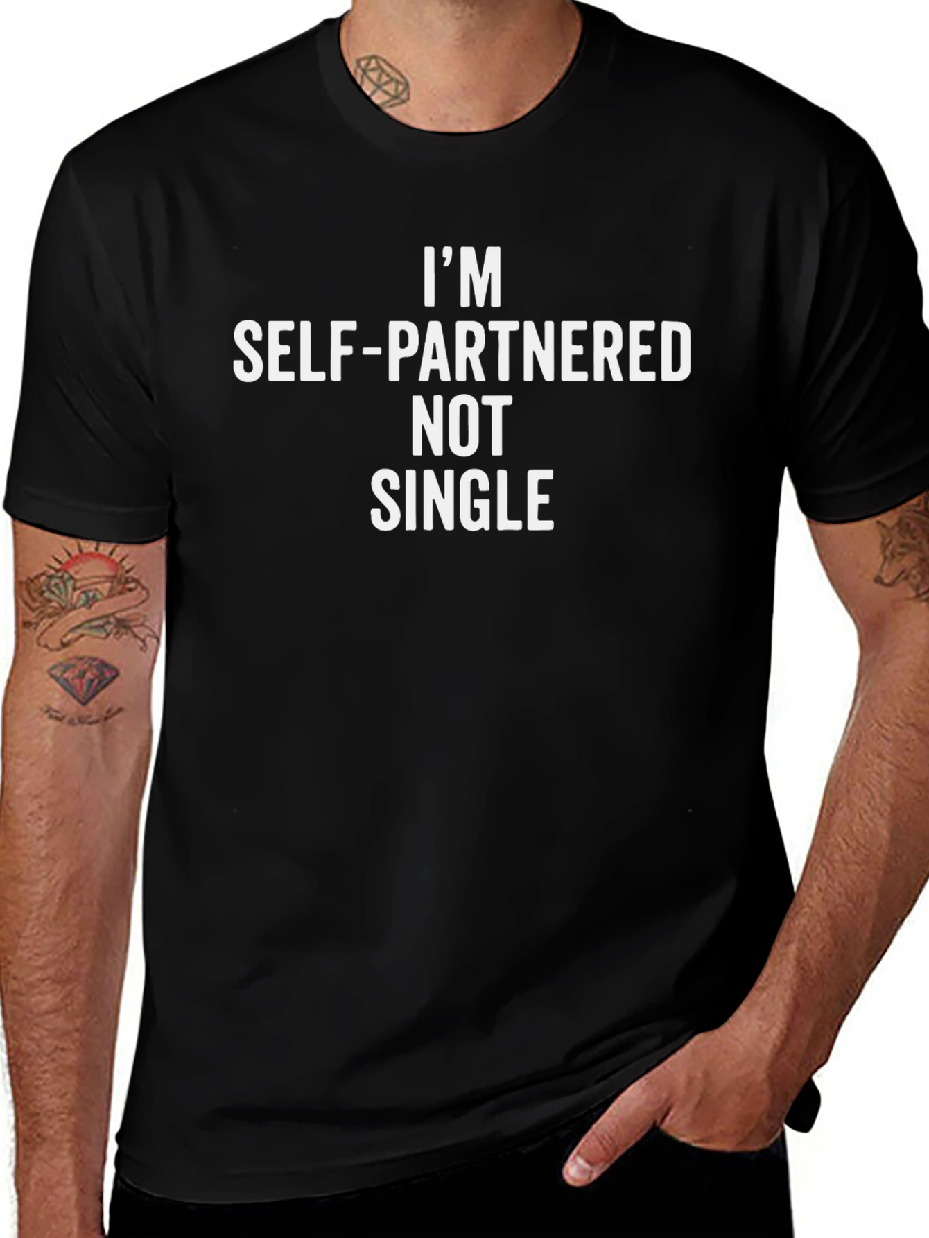 Camiseta Negra: Soy Auto-Pareja No Soltero