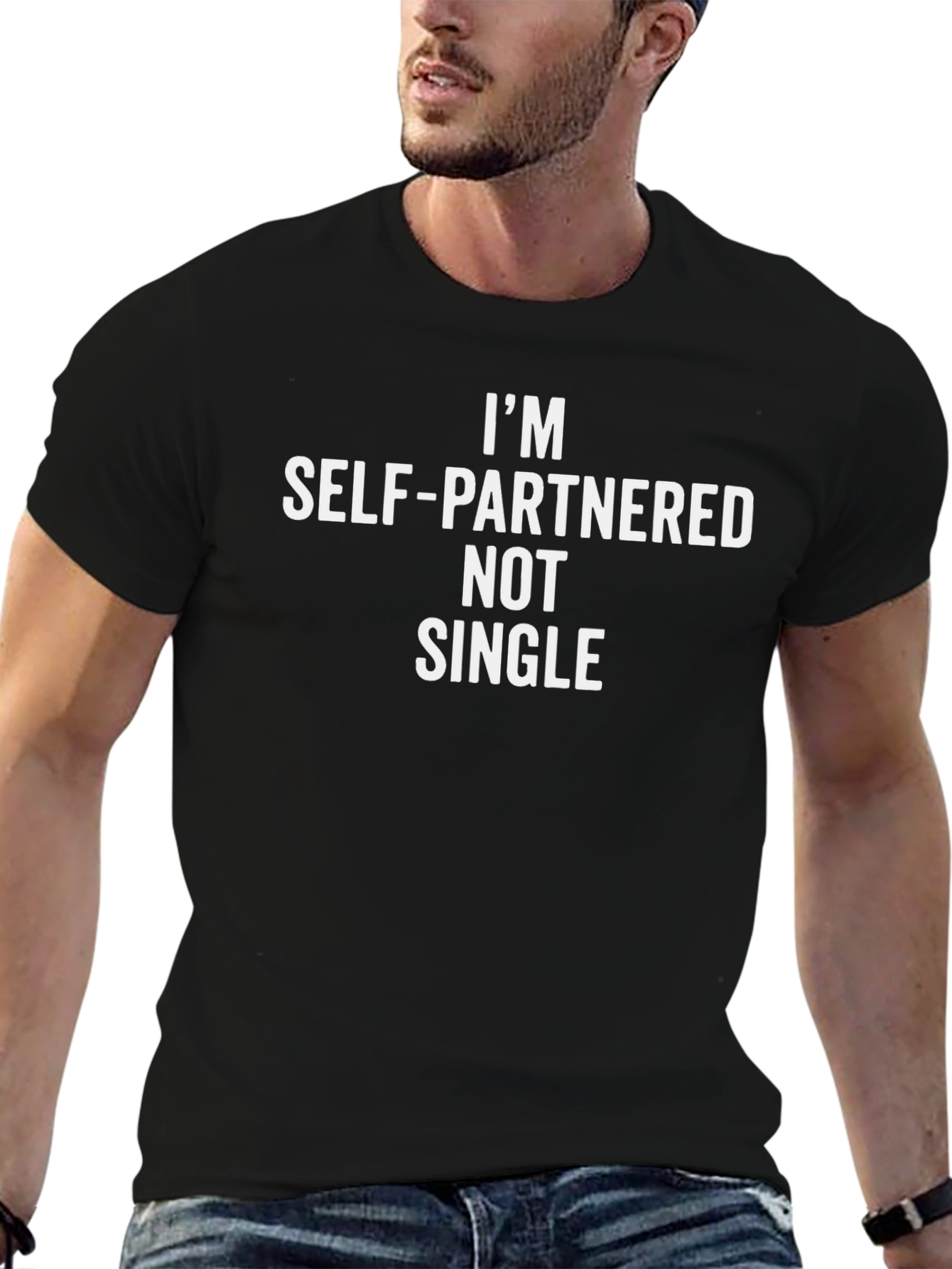 Camiseta Negra: Soy Auto-Pareja No Soltero