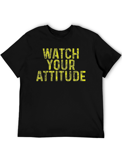 Camiseta Negra con Mensaje Watch Your Attitude