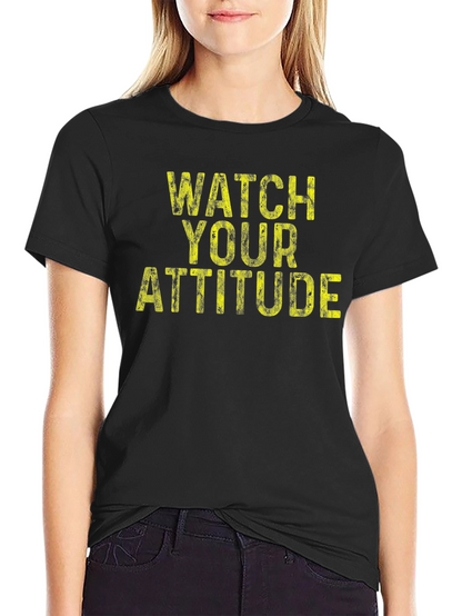 Camiseta Negra con Mensaje Watch Your Attitude
