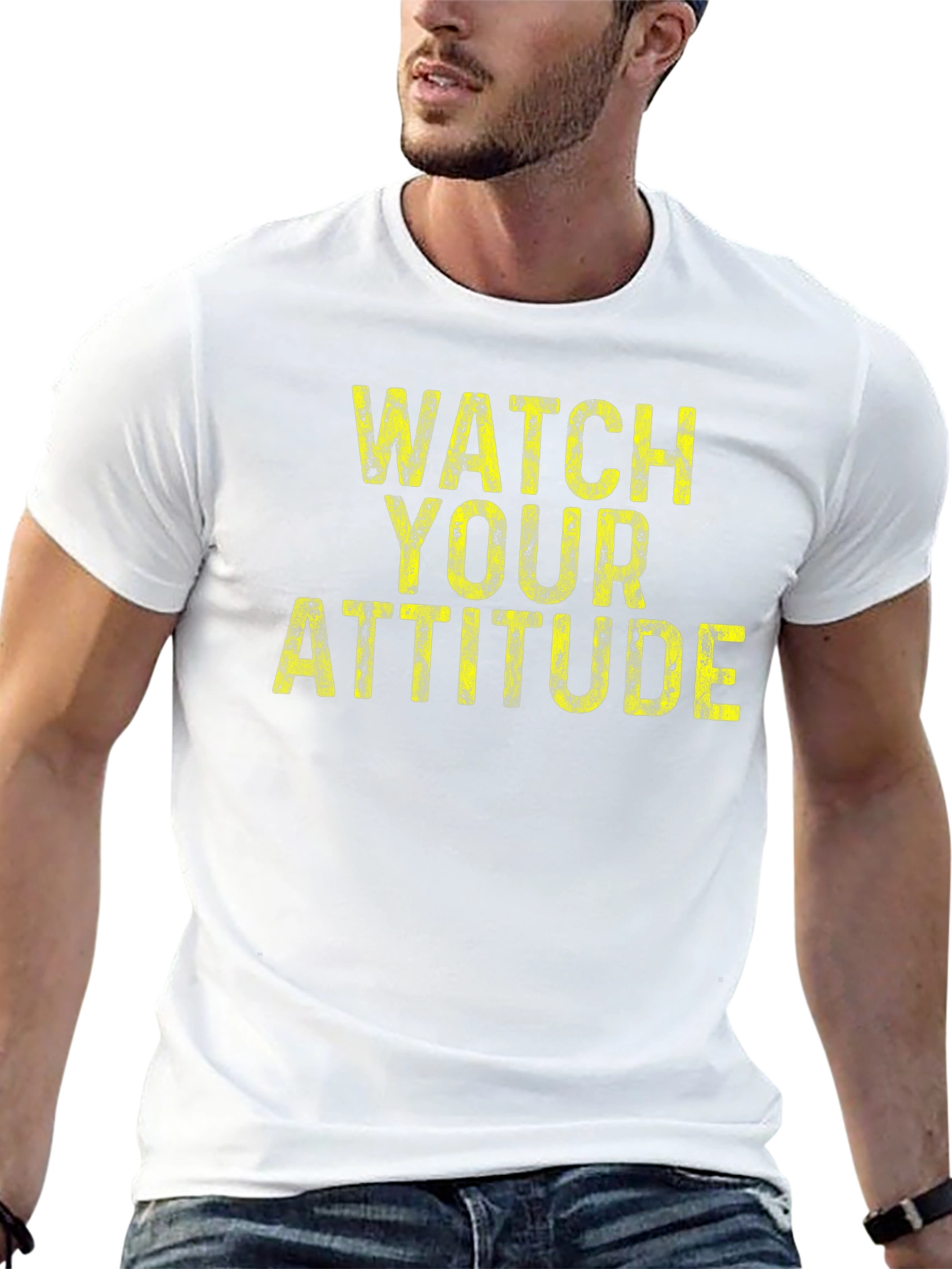 Camiseta Negra con Mensaje Watch Your Attitude