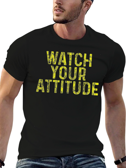 Camiseta Negra con Mensaje Watch Your Attitude