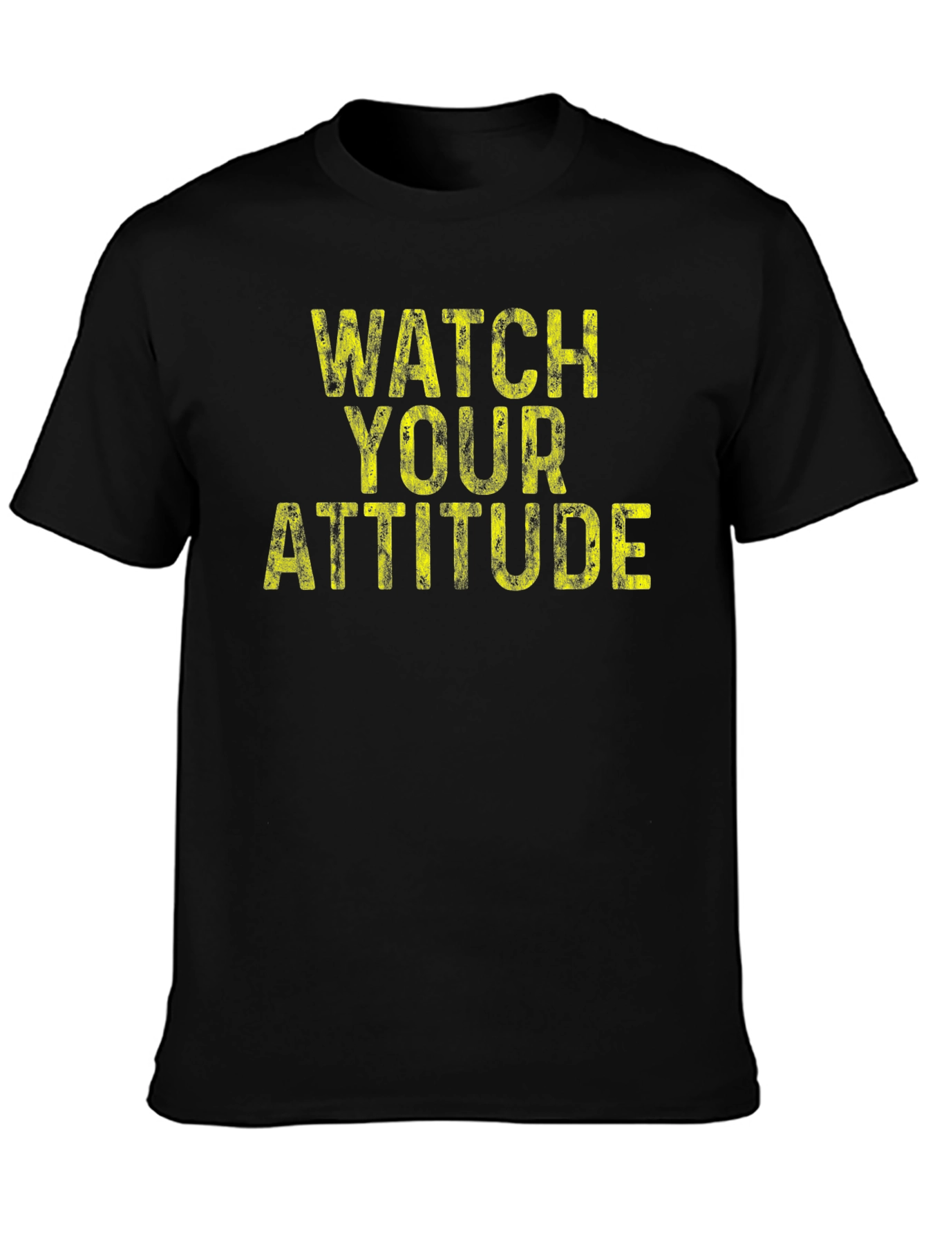 Camiseta Negra con Mensaje Watch Your Attitude