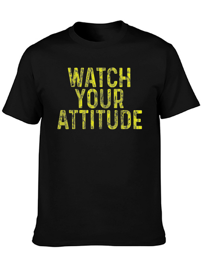 Camiseta Negra con Mensaje Watch Your Attitude