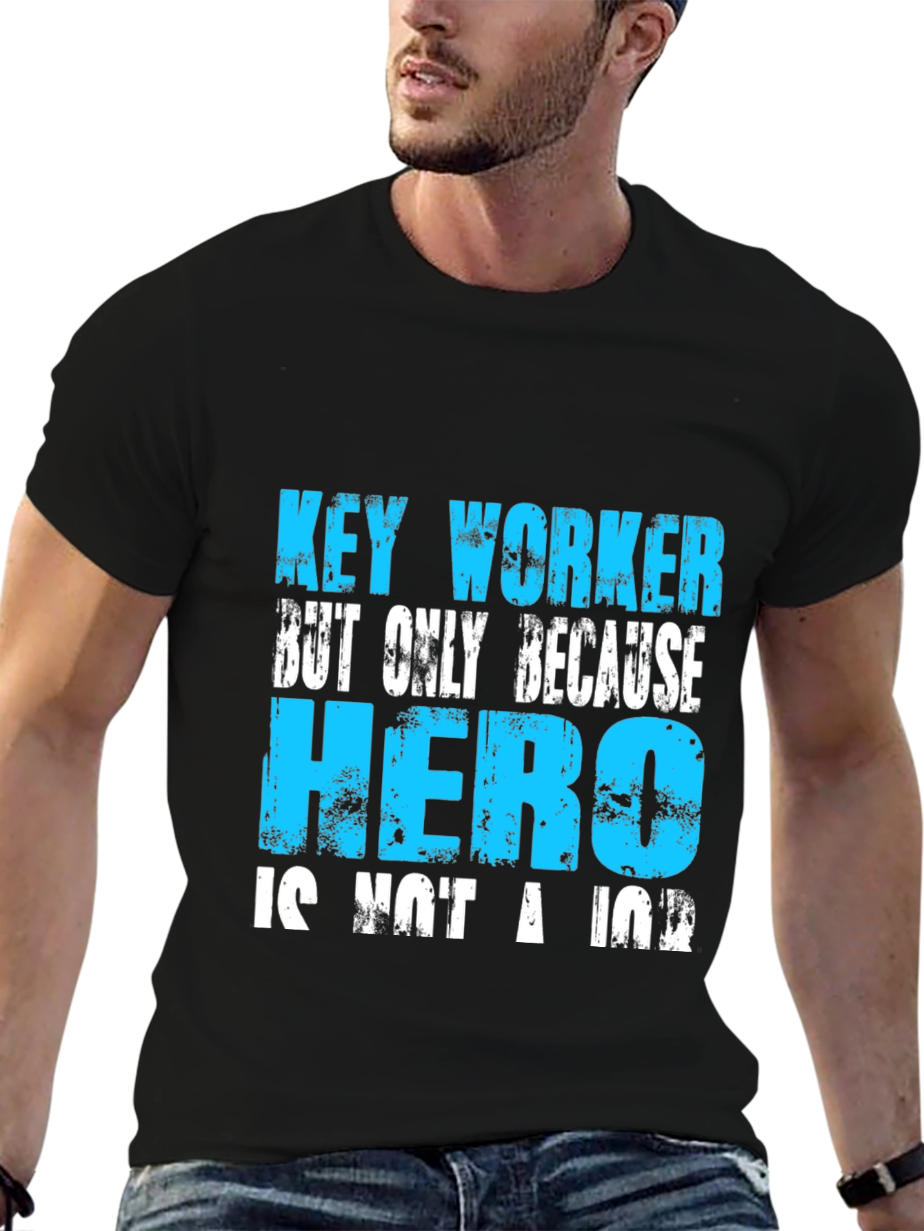 Camiseta Negra: Key Worker Hero