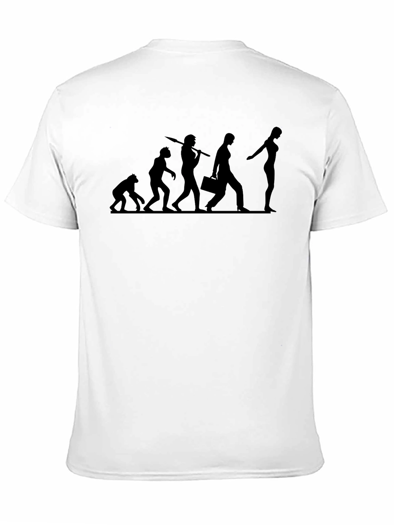 Camiseta Negra Evolución Humorística para Hombre