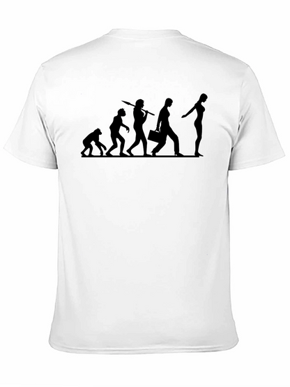 Camiseta Negra Evolución Humorística para Hombre
