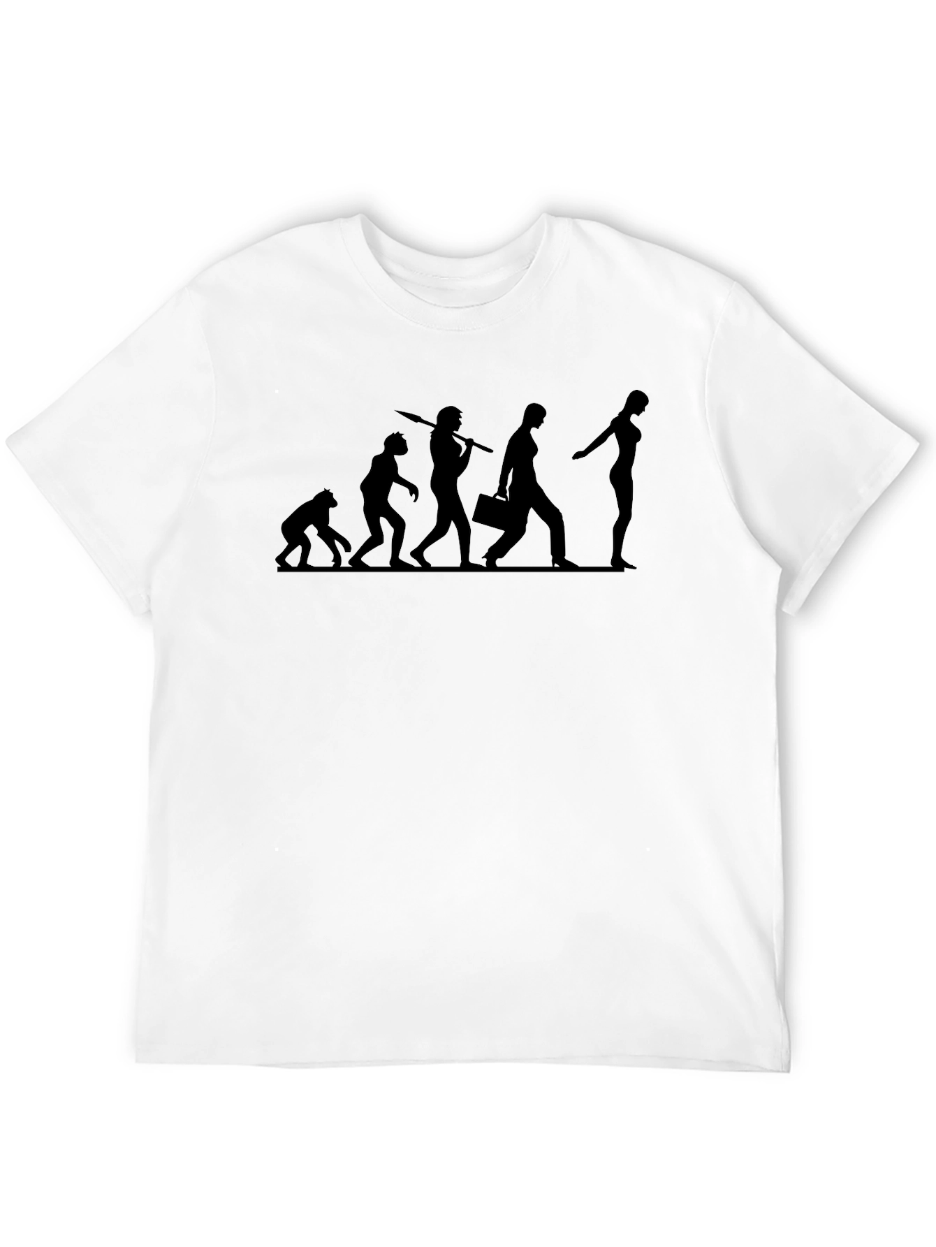 Camiseta Negra Evolución Humorística para Hombre