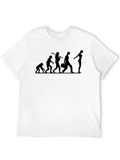 Camiseta Negra Evolución Humorística para Hombre
