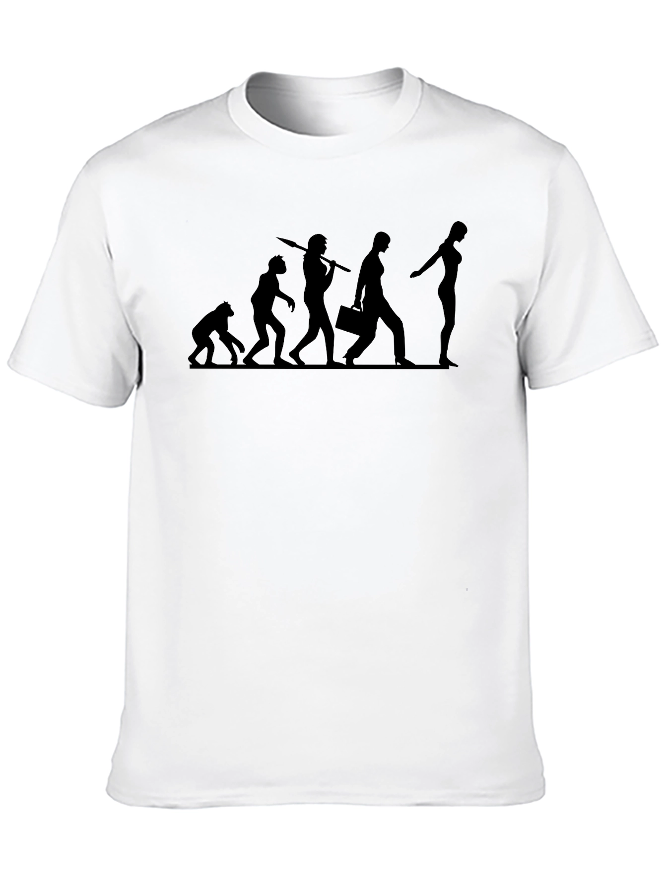 Camiseta Negra Evolución Humorística para Hombre