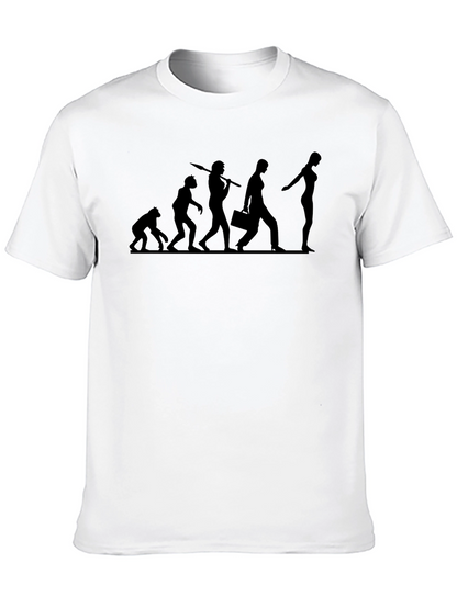 Camiseta Negra Evolución Humorística para Hombre