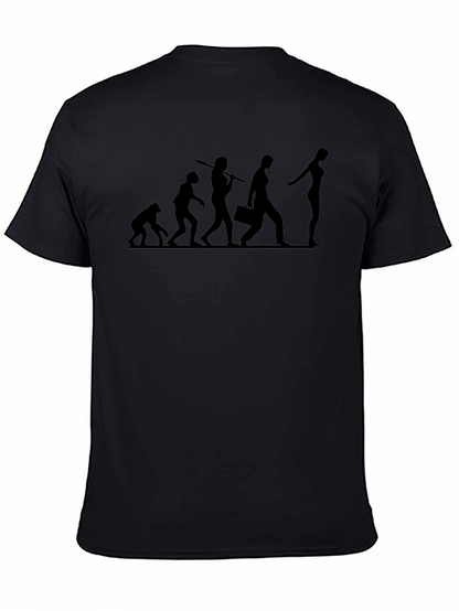 Camiseta Negra Evolución Humorística para Hombre