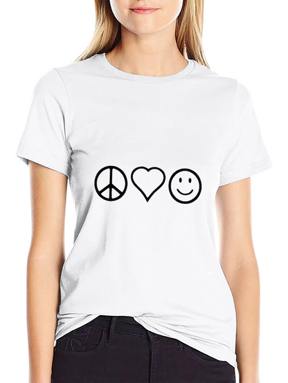 Camiseta Negra Peace Love Smile