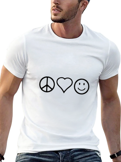 Camiseta Negra Peace Love Smile