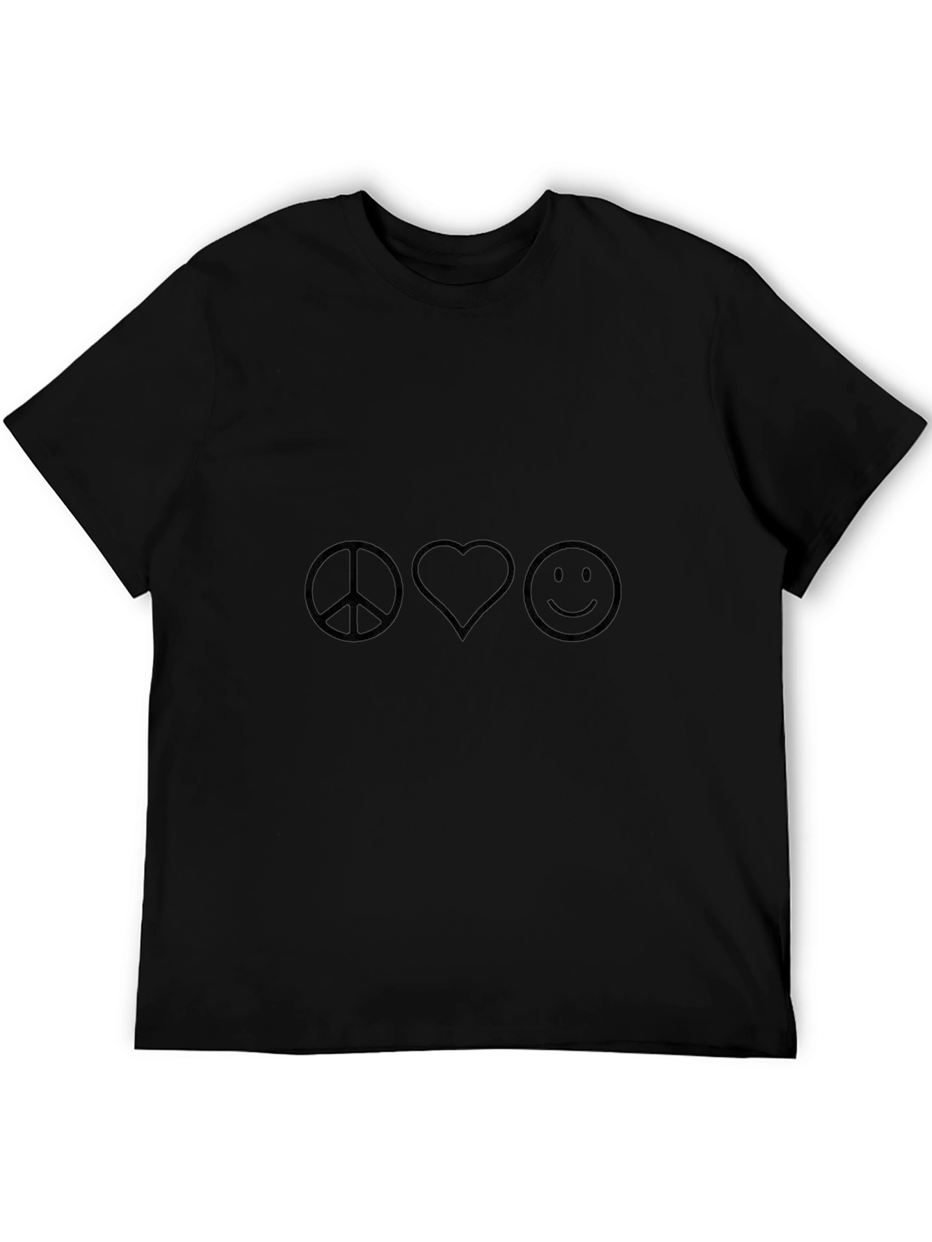 Camiseta Negra Peace Love Smile