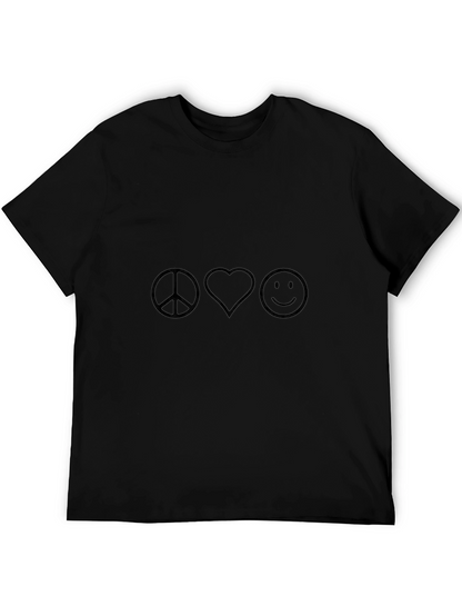 Camiseta Negra Peace Love Smile