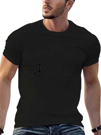 Camiseta Negra Peace Love Smile