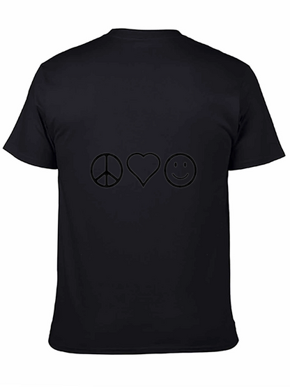Camiseta Negra Peace Love Smile