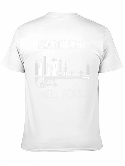 Camiseta Hombre Negra Skyline Nueva York