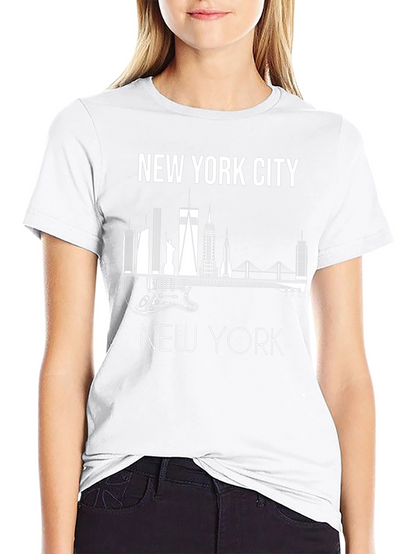 Camiseta Hombre Negra Skyline Nueva York