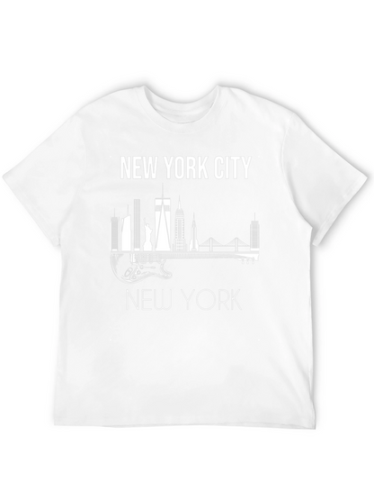 Camiseta Hombre Negra Skyline Nueva York