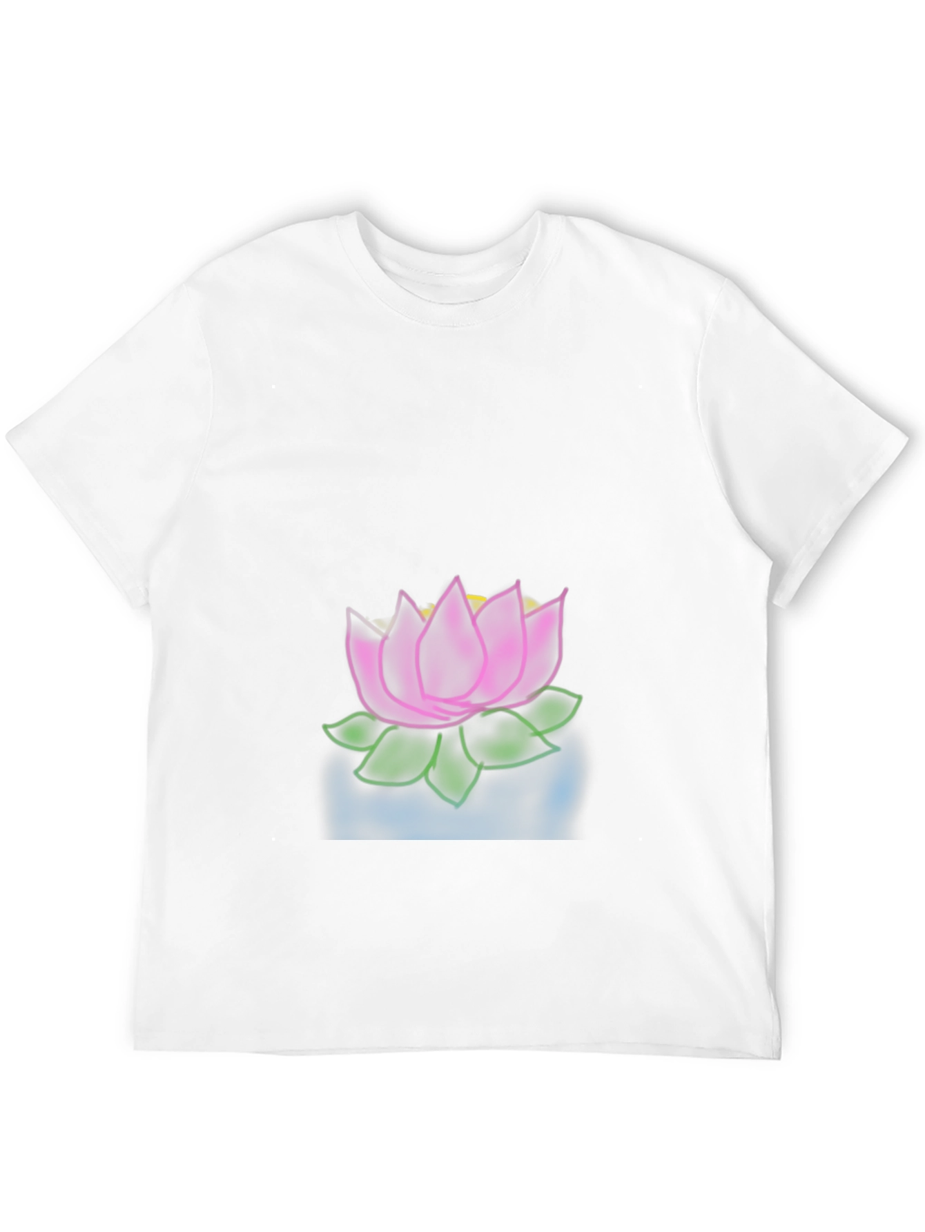 Camiseta Negra con Diseño de Loto Floral