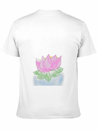 Camiseta Negra con Diseño de Loto Floral