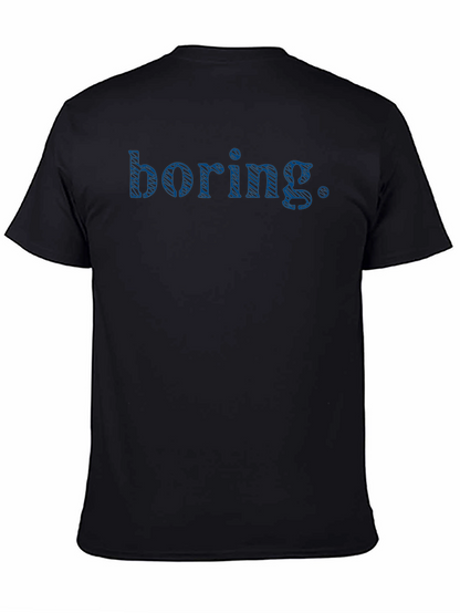 Camiseta Negra con Texto Boring