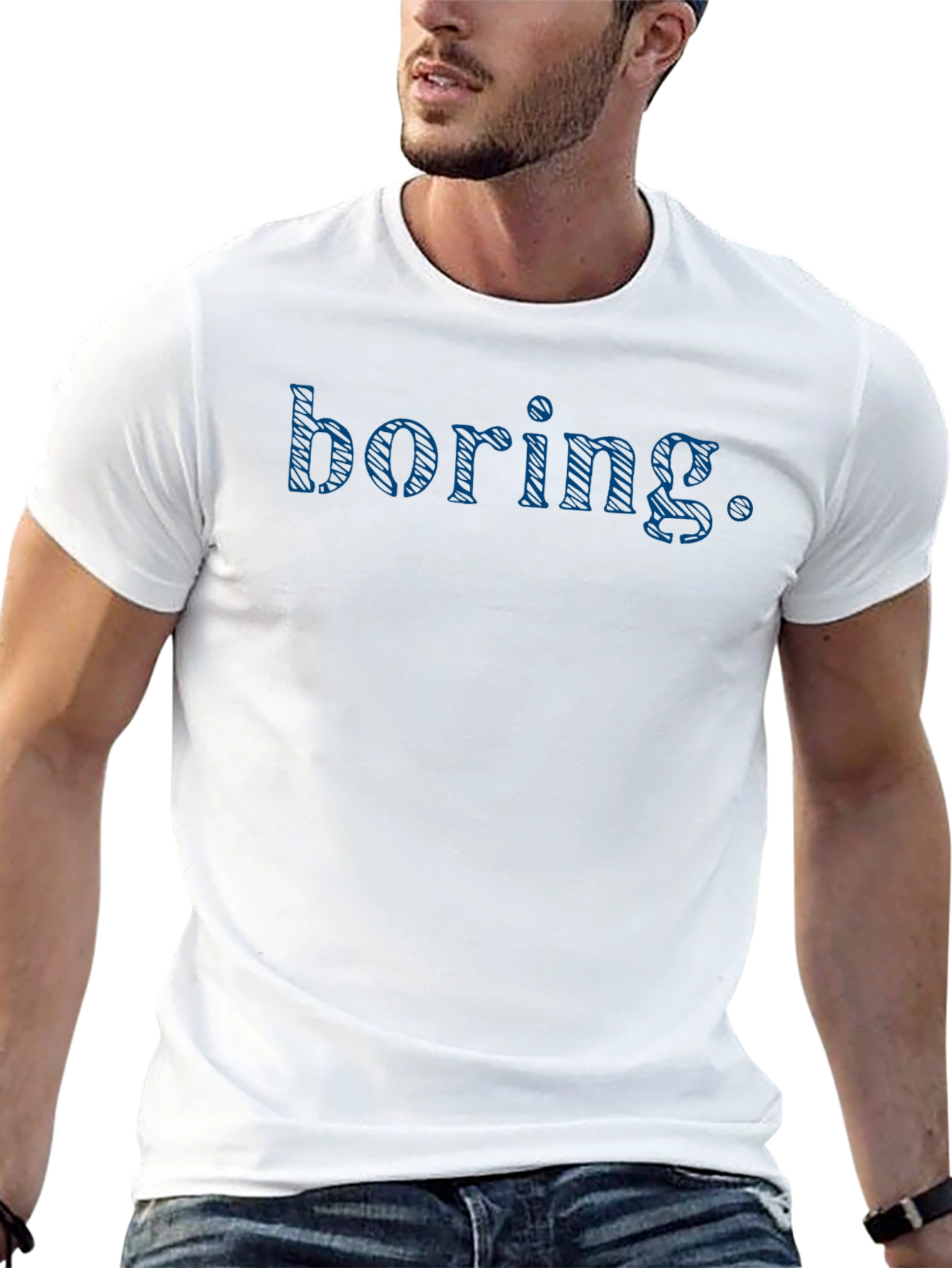Camiseta Negra con Texto Boring