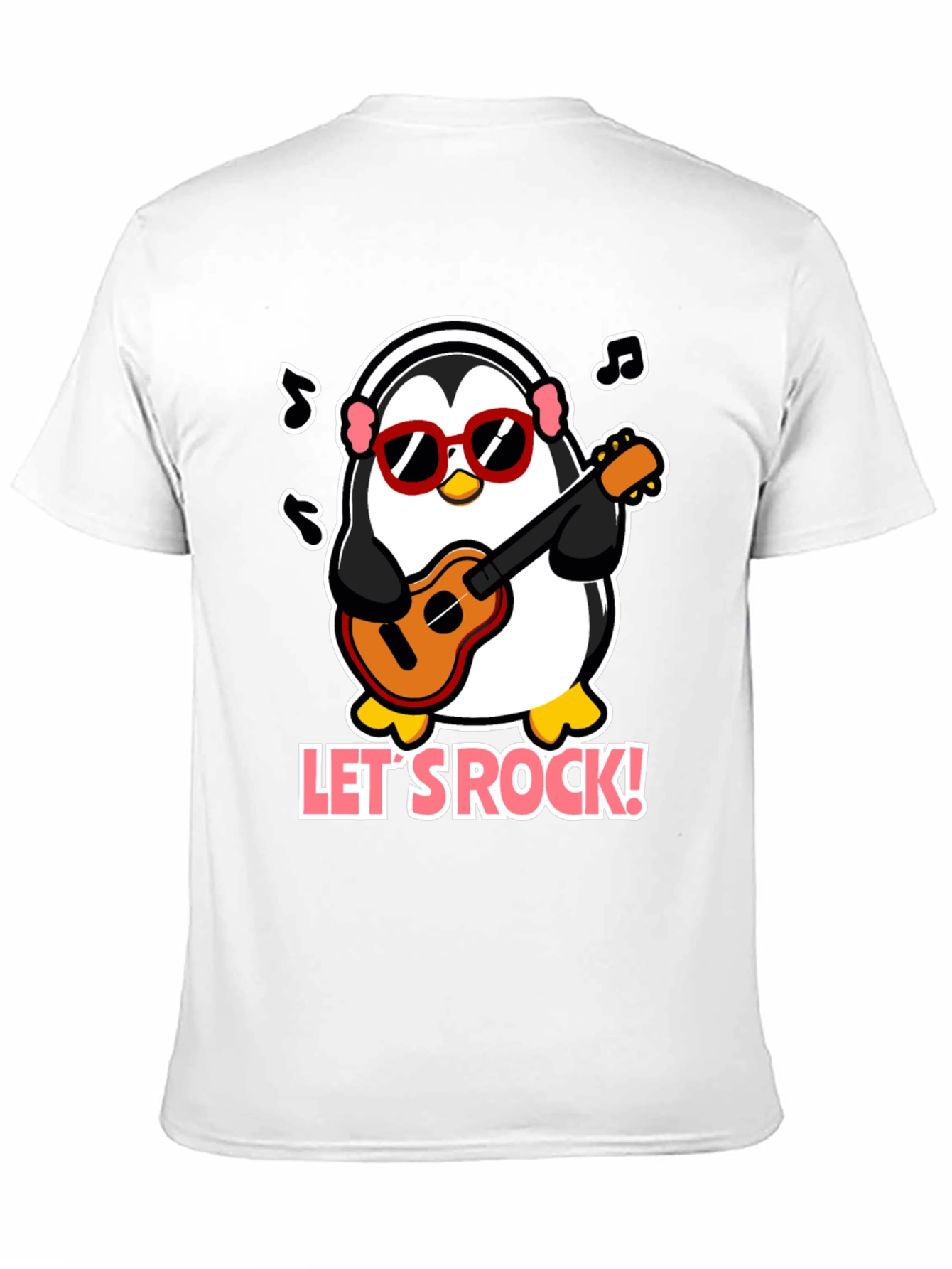 Camiseta Negra Pingüino Rockero con Gafas