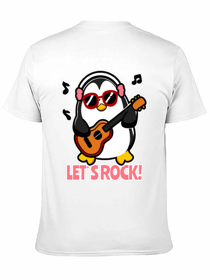 Camiseta Negra Pingüino Rockero con Gafas