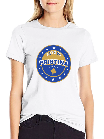 Camiseta Negra Pristina Kosovo Diseño Único