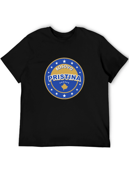 Camiseta Negra Pristina Kosovo Diseño Único
