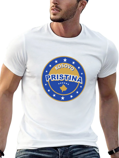 Camiseta Negra Pristina Kosovo Diseño Único