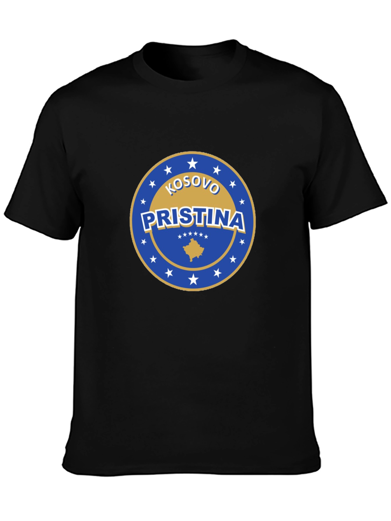 Camiseta Negra Pristina Kosovo Diseño Único