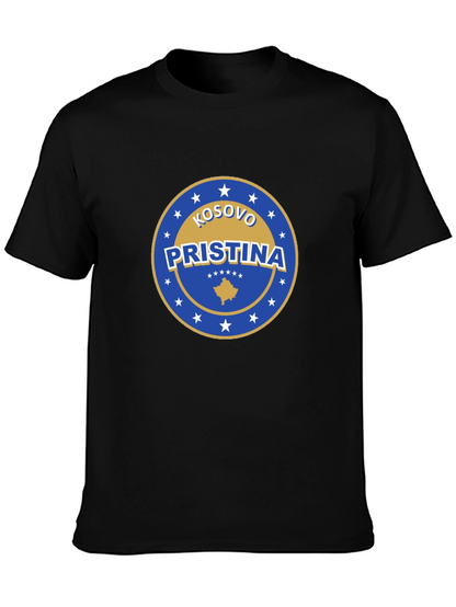 Camiseta Negra Pristina Kosovo Diseño Único