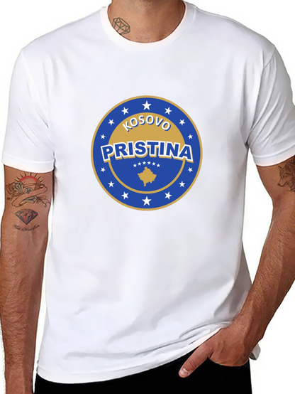 Camiseta Negra Pristina Kosovo Diseño Único