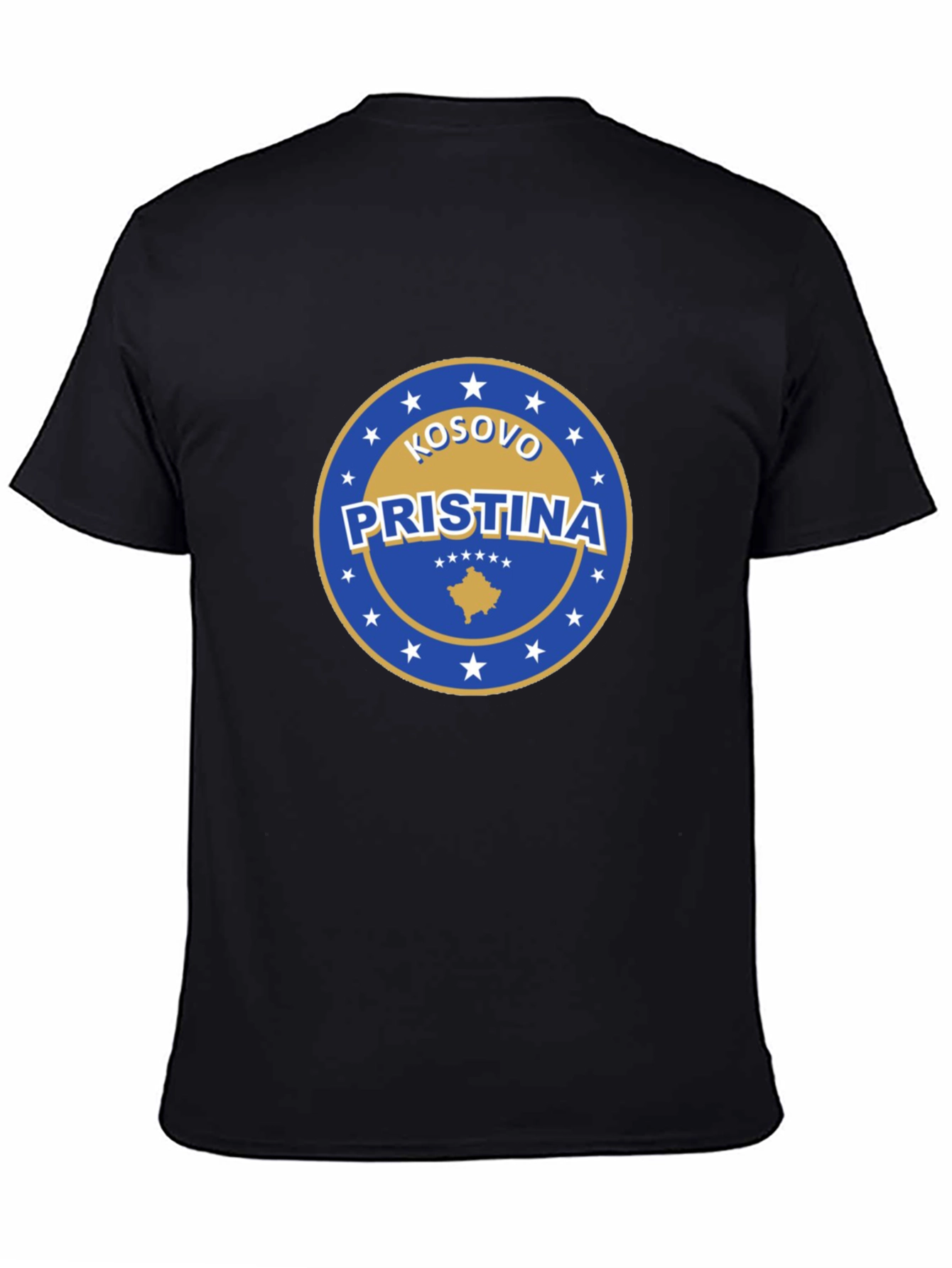Camiseta Negra Pristina Kosovo Diseño Único