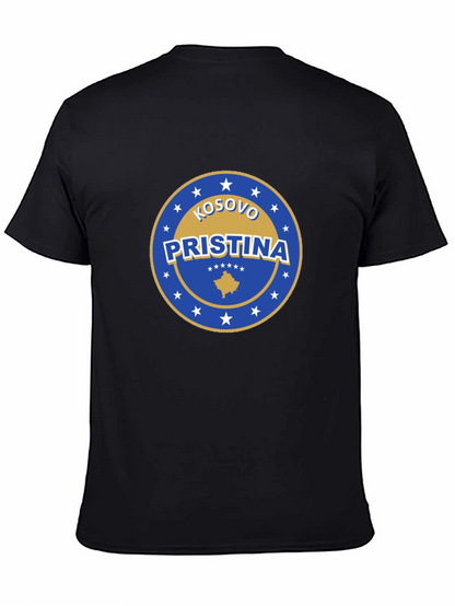 Camiseta Negra Pristina Kosovo Diseño Único