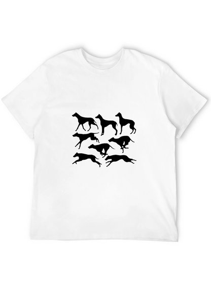 Camiseta Negra con Siluetas de Galgos