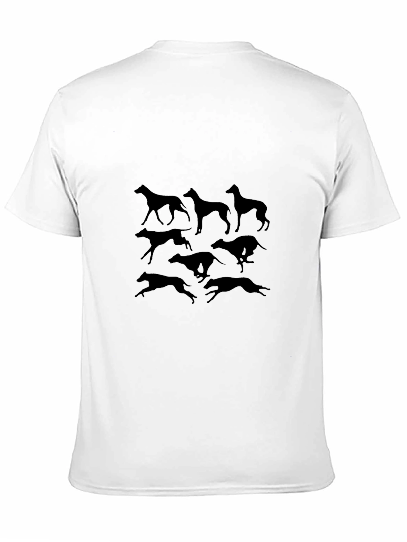 Camiseta Negra con Siluetas de Galgos