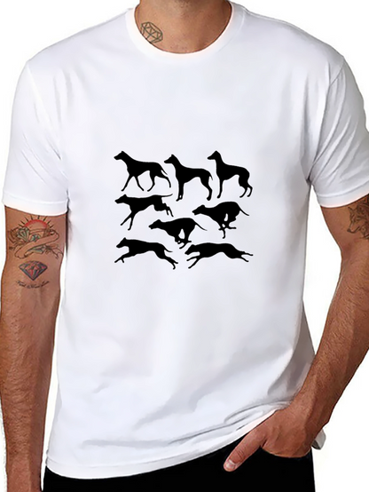 Camiseta Negra con Siluetas de Galgos