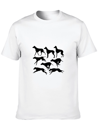 Camiseta Negra con Siluetas de Galgos