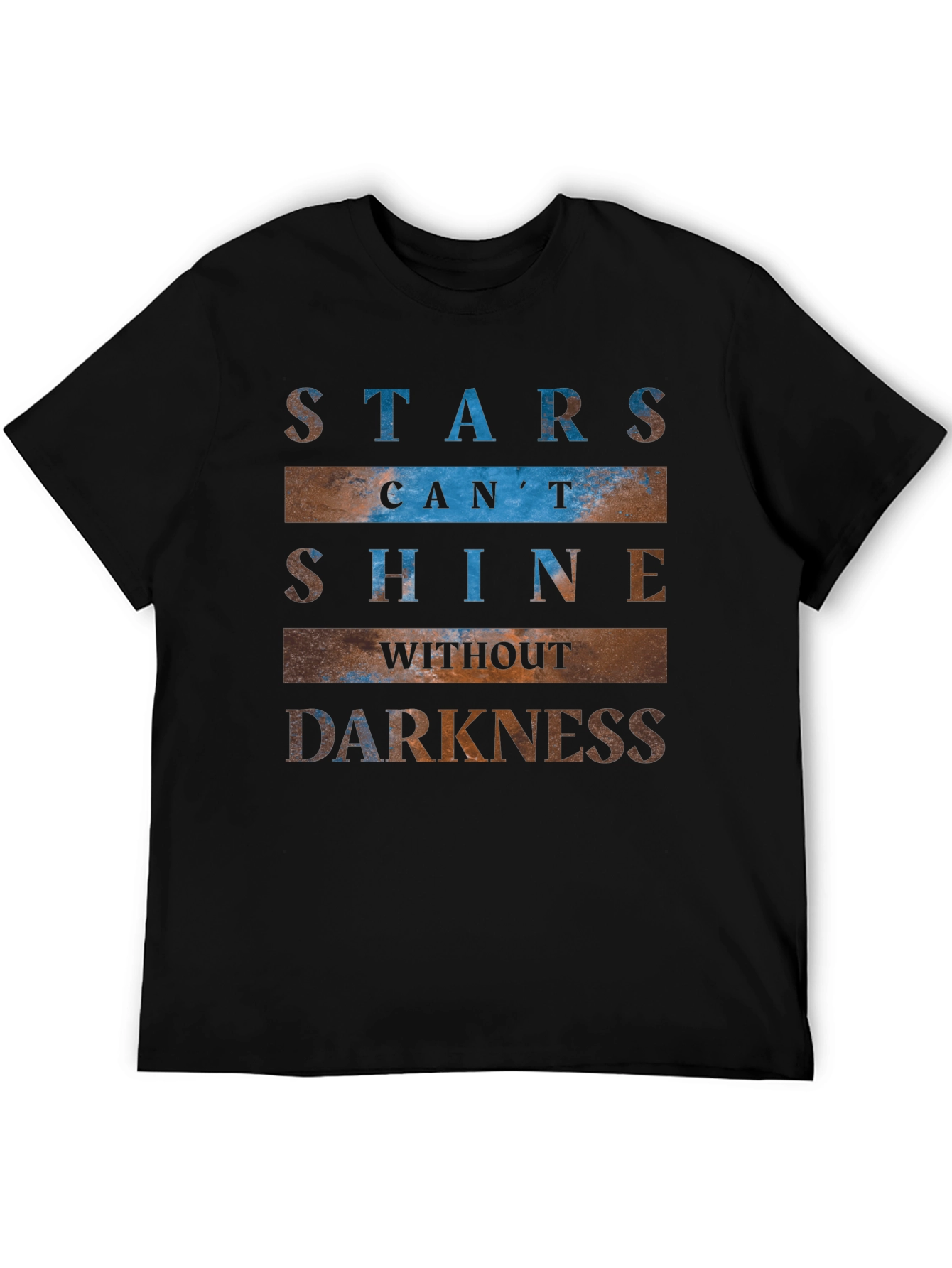 Camiseta Negra con Estampado Inspirador de Estrellas