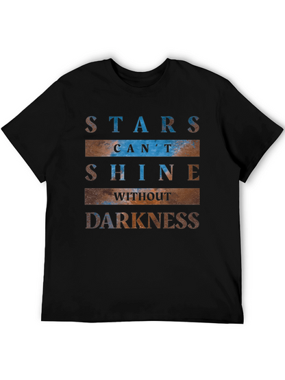 Camiseta Negra con Estampado Inspirador de Estrellas