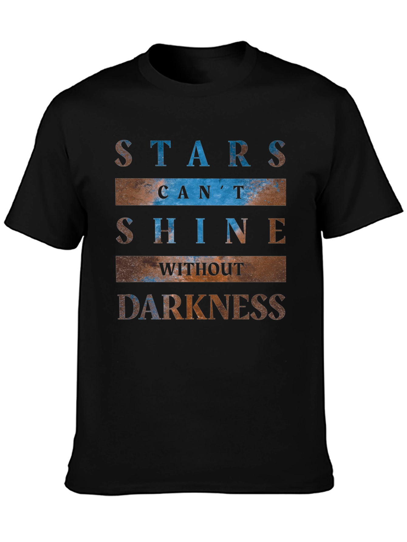 Camiseta Negra con Estampado Inspirador de Estrellas