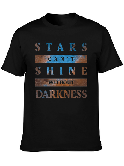 Camiseta Negra con Estampado Inspirador de Estrellas