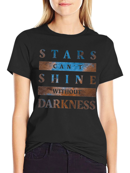Camiseta Negra con Estampado Inspirador de Estrellas